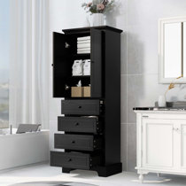 Black linen closet for shop bathroom